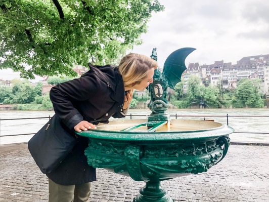 Drinking from the baselisk fountain